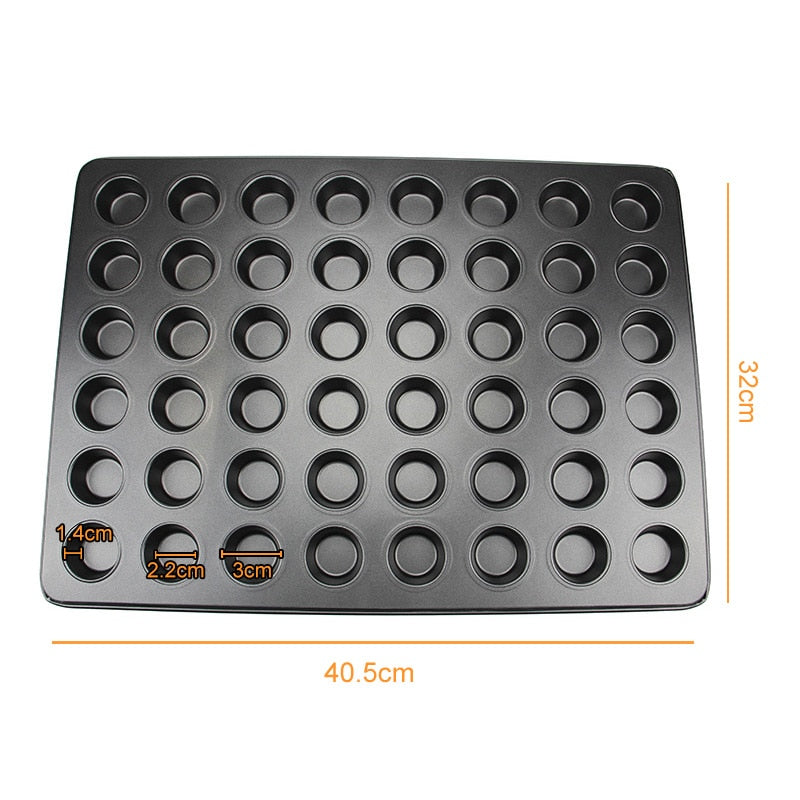 Bakeware Mini Muffin Cake Baking Pan 12/24/48 Holes Cupcake Mold Non Stick Baking Dishes Carbon Steel Oven Trays Pastry Tool 316