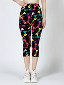 CUHAKCI New Colorful Dragonfly Printing Leggings Women Tights Gym Mujer Summer Female Capri Casual Ladies Pencil Pants S-2XL