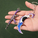 Valorant Weapon Keychain Reaver Karambit Vandal Prime Champions Skins Samurai Sword Pocketknife Weapon Model Gifts Toys for Boys