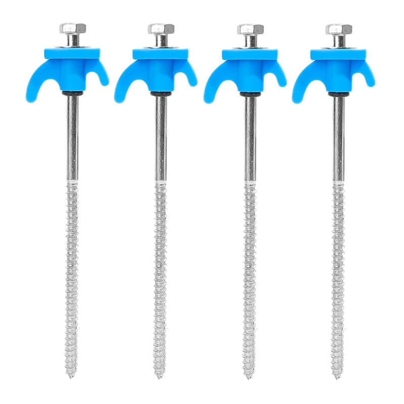 10/2pcs Metal Tent Spikes Camping Pegs Drill in Ground Anchors Heavy Duty Spiral Screw with Hex Socket Stakes Camping Stakes