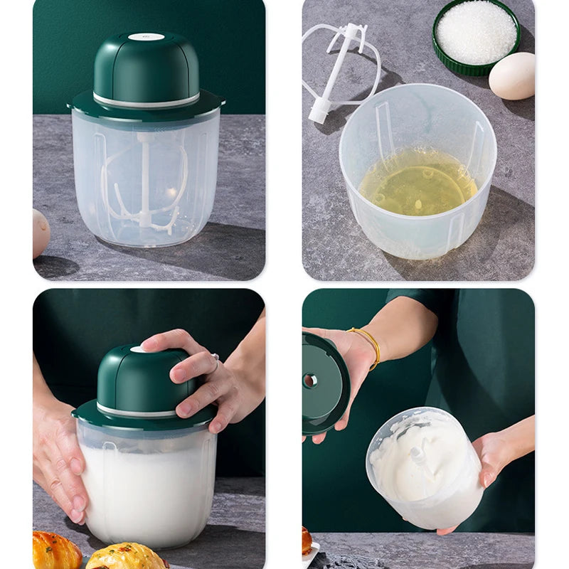 250/1000ML Portable Electric Food Mixers Garlic Masher Meat Grinder Egg Beater 2 In 1 USB Rechargeable Wireless Food Blender