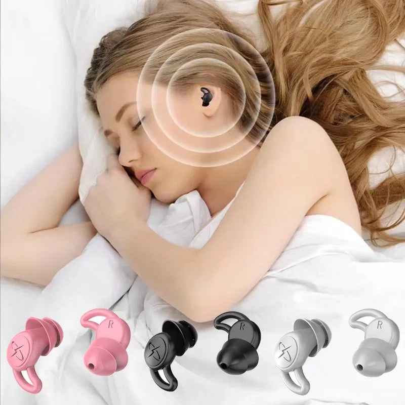 Silicone Sleeping Ear Plugs Sound Insulation Protection Ear Anti-Noise for Travel Study Noise Reduction Swimming Waterproof