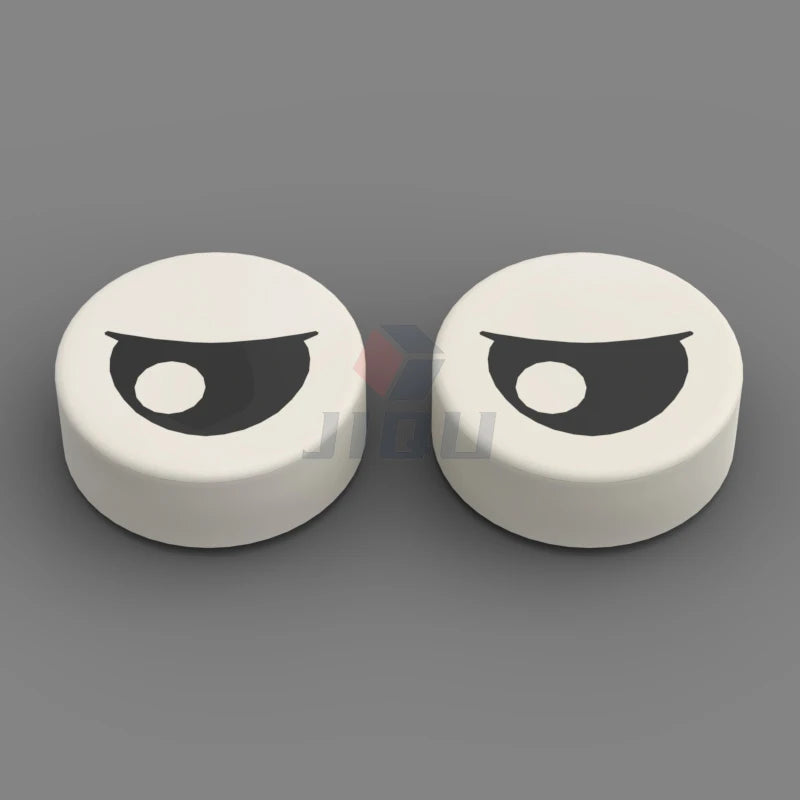 Round Tile Eye Eyelash Pupile Pattern Printed Building Blocks Bulk Accessory MOC Bricks Model Toys Compatible with 98138 14769