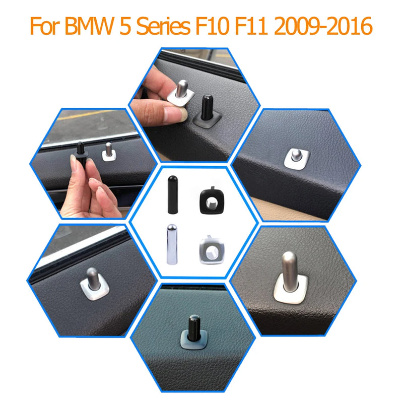 Car Interior ABS Door Latch Pin Security Door Lock Screw Knob Cap Cover For BMW 5 Series F10 F11 2010 2011 2012 2013 2014 2015