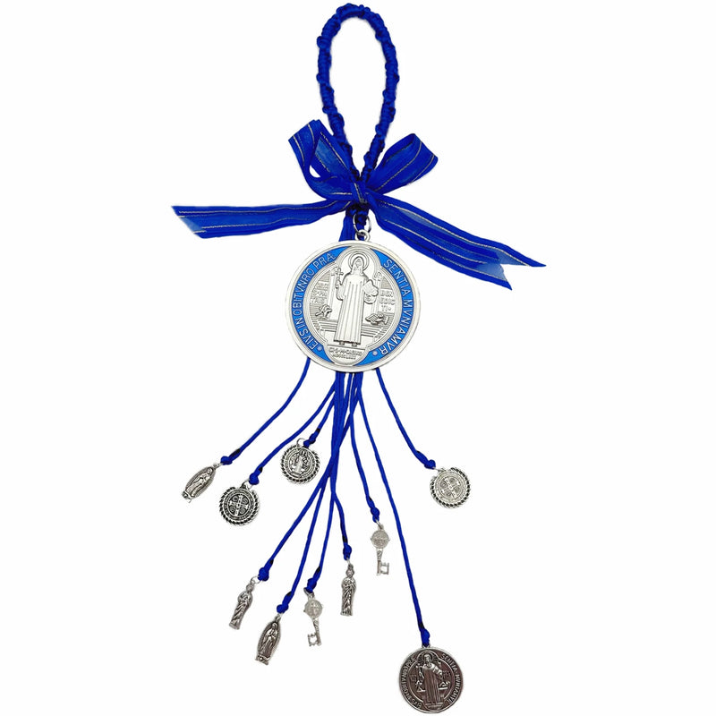 Saint Benedict Medal Protection Blessing Charm Pink Enamel Double Side Catholic San Benito Medalla Cross Charm Easter Gift