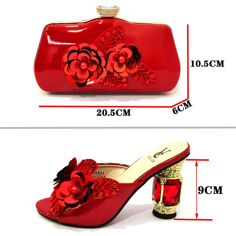 Latest Nigerian Women Shoes With Matching Bags Set African Women&