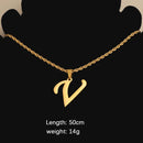 Initial Necklace for Men Women Boys Girls, 18K Gold Plated 26 Letters Pendant Necklace, Personalized Jewelry Father's Day Gifts