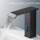 Smart Sensor Bathroom Basin Faucet Intelligent Black Automatic Sense Brass Cold Hot Water Mixer Waterfall Crane Deck Mount