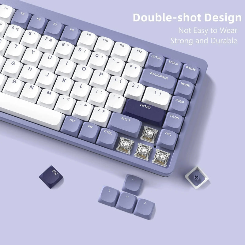 WOMIER 143 Keys Low Profile Keycaps Double Shot PBT Custom Key Caps Set for Cherry MX Switches Gamer Mechanical Keyboard