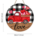 Valentines Day Wooden Door Signs Black White Buffalo Plaid Wooden Plaque for Wedding Party Anniversary Home MIAO-US