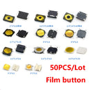 50PCS Membrane Tactile Push Button Micro Tact Switch 4 Pin 4*4*0.8mm SMD 4.8*4.8*0.55 3.7*3.7*0.35mm 3*2.6*0.6 4.5X4.5X0.55