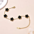 Stainless Steel Flower Four-leaf Clover Women's Bracelet Necklace Earrings Jewelry Gift
