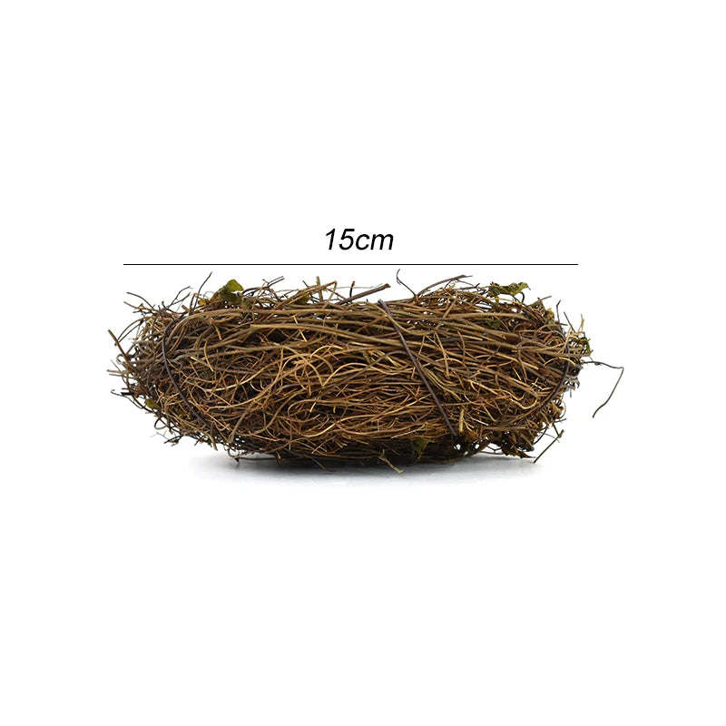 Artificial Rattan Round Nest Cages Easter Eggs Storage Simulated Bird's Nest Easter Party Tree Decoration DIY Craft Bird House