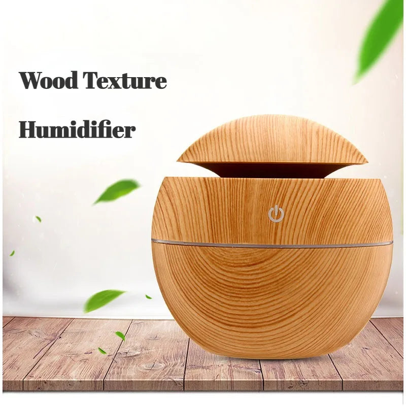 2024 New Woodgrain Vase Humidifier USB Car Office Home Color Night Light Super Silent Humidifier Holiday Gift for Friends