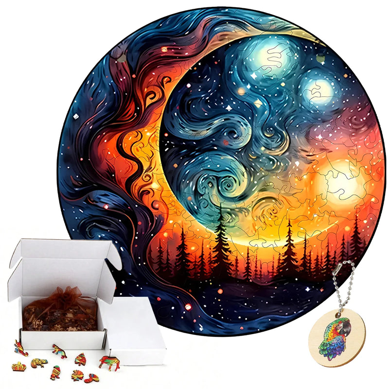 Wooden Jigsaw Moon Puzzle Board Educational Game Toys School Students And Adults Interesting Christmas Gifts Toy