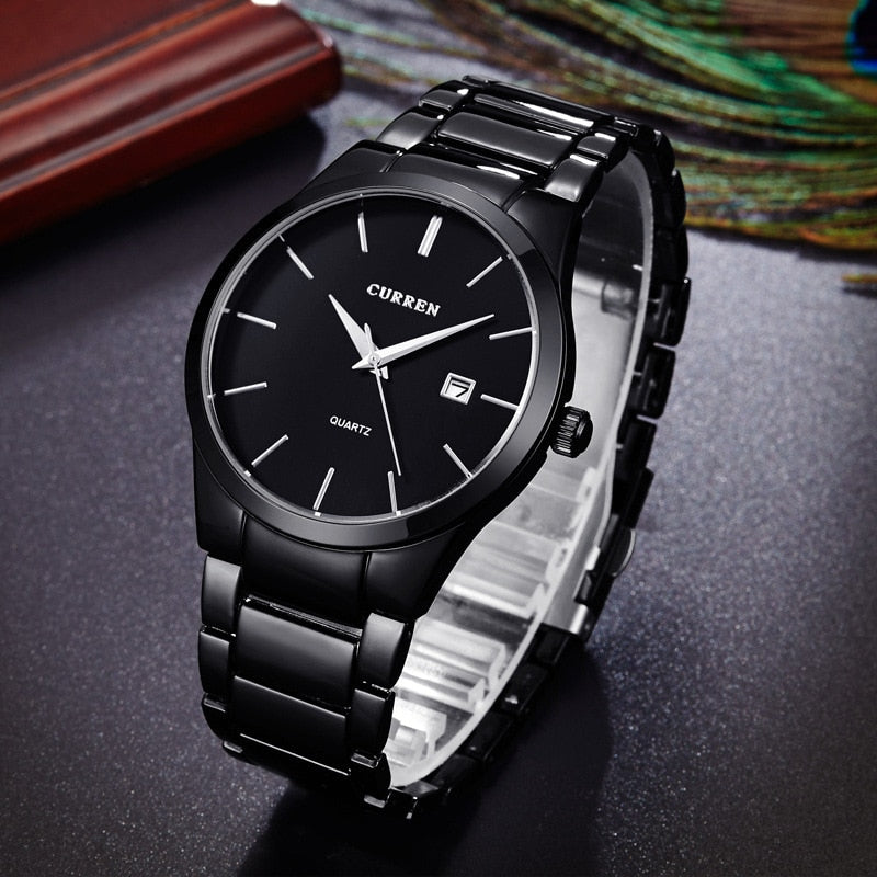 CURREN Top Brand Luxury Fashion Simple Men Watches Slim Steel Strap Waterproof Watch for Man Quartz Business Watch Clock 8106