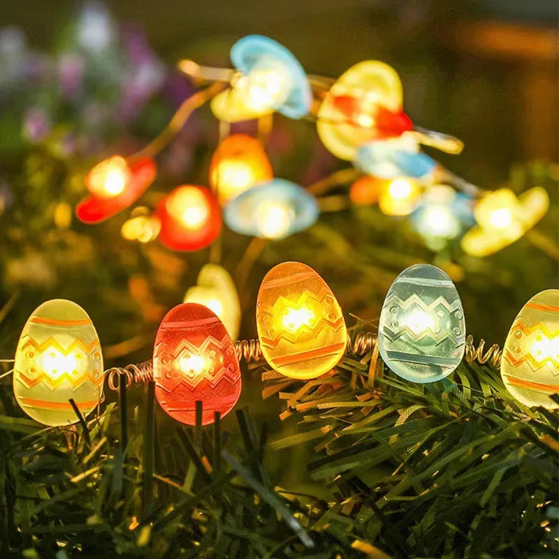 2M 20LED Easter Rabbit String Light Carrot Chick Eggs Fairy Light Garland Happy Easter Party Decoration For Home Kids Gift 2025