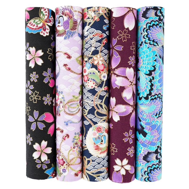 5PCS 25 x 25cm/50 x 50cm Squares Cotton Craft Japanese Fabric Cloths for DIY Bundle Patchwork Quilting Sewing Artcraft