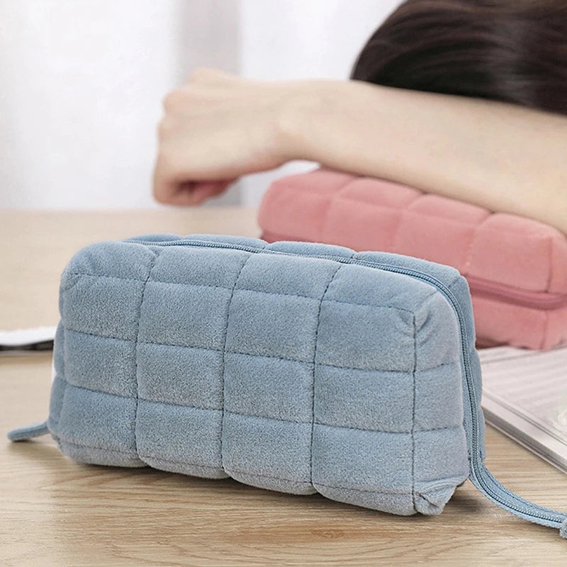 Cute Pencil Case Plush Soft Pillow Pencil Pouch Big Capacity Pen Holder School Office Stationery Organizer Cosmetic Travel Bags