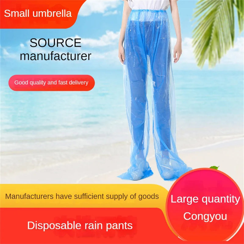 Disposable Transparent Rain Pants Waterproof Half-length Foot-wrapped Feet Convenient Carrying Men's Wwomen's Universal Takeout