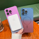 Air-cushion Case for iPhone 15 14 13 12 Pro Max Plus Cover Gradual Liquid Silicon Magnetic Magsafe Charge Full Camera Film Shell