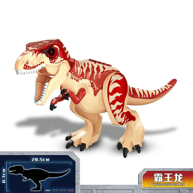 Jurassic Dinosaur Park Dinos World Building Blocks Animals Tyrannosaurus Rex Indominus I-Rex Blue Figures Triceratops Toys