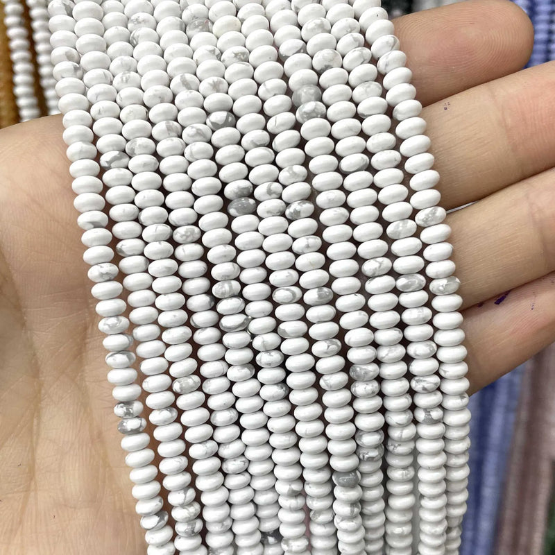 Natural Agates Tiger Eye Chalcedony Jades Stone Round Rondelle Spacer Beads For Jewelry Making Diy Bracelet Accessories 2X4mm