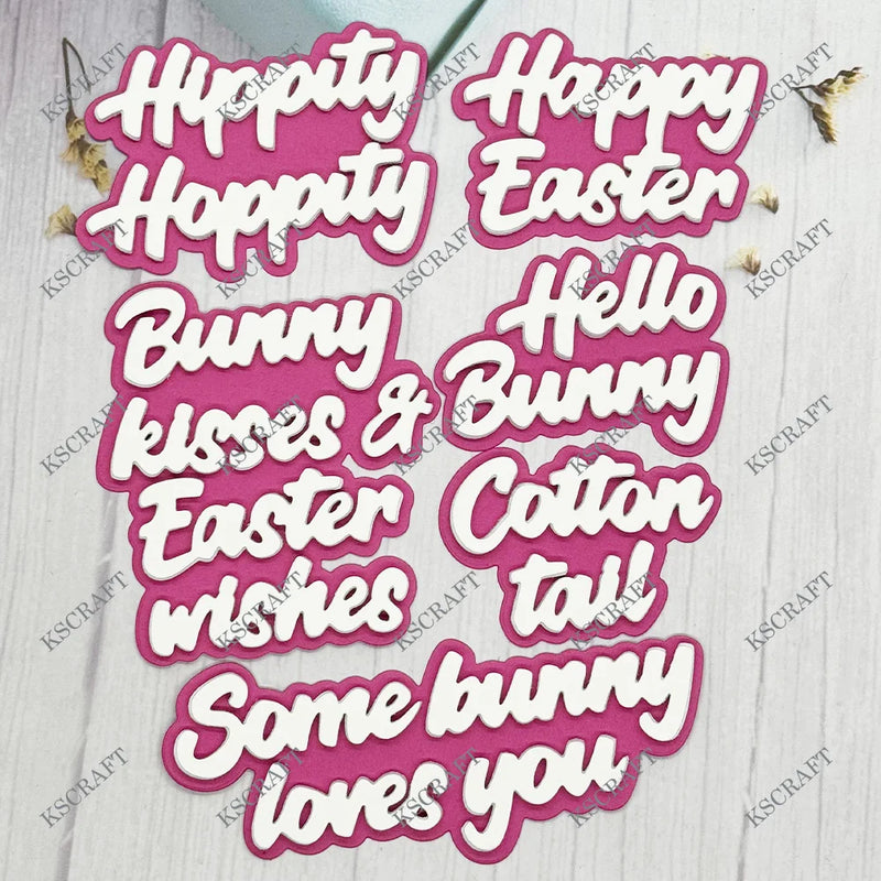 KSCRAFT 2025 Easter Sentiments Cutting Dies Stencils for DIY Scrapbooking Decorative Embossing DIY Paper Cards