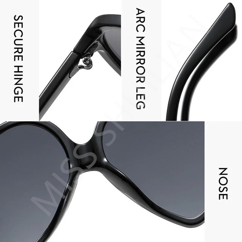 New Trendy Big Heart Shape Sunglasses Women Sexy Fashion Black Oversized Sun Glasses for Female Male Party Travel Shades Eyewear