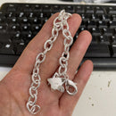 Classic Jewelry  925 Sterling Silver Color  Bracelet Star Charm  for Women Men Silver Link Chain Bracelet