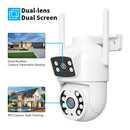 8MP Outdoor Surveillance Camera Dual Lens Dual Screen AI Auto Tracking IP Video Wifi PTZ Camera CCTV Two Way Audio