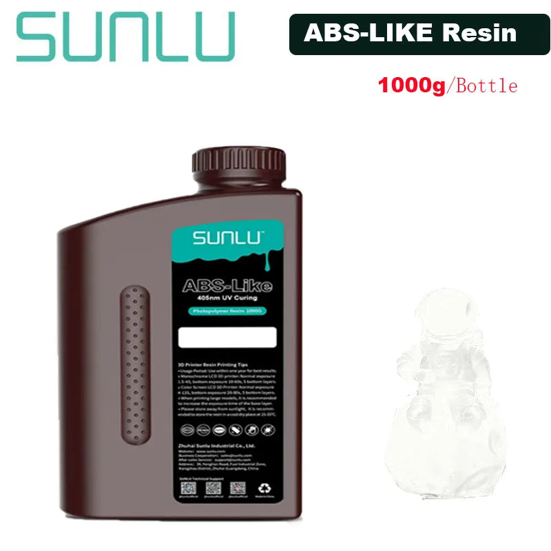 SUNLU 1KG ABS-Like/ Standard / Water-Wash 3D Resin 405nm UV Resin For most SLA/DLP/LCD 3D Printer Material UV Sensitive 1kg