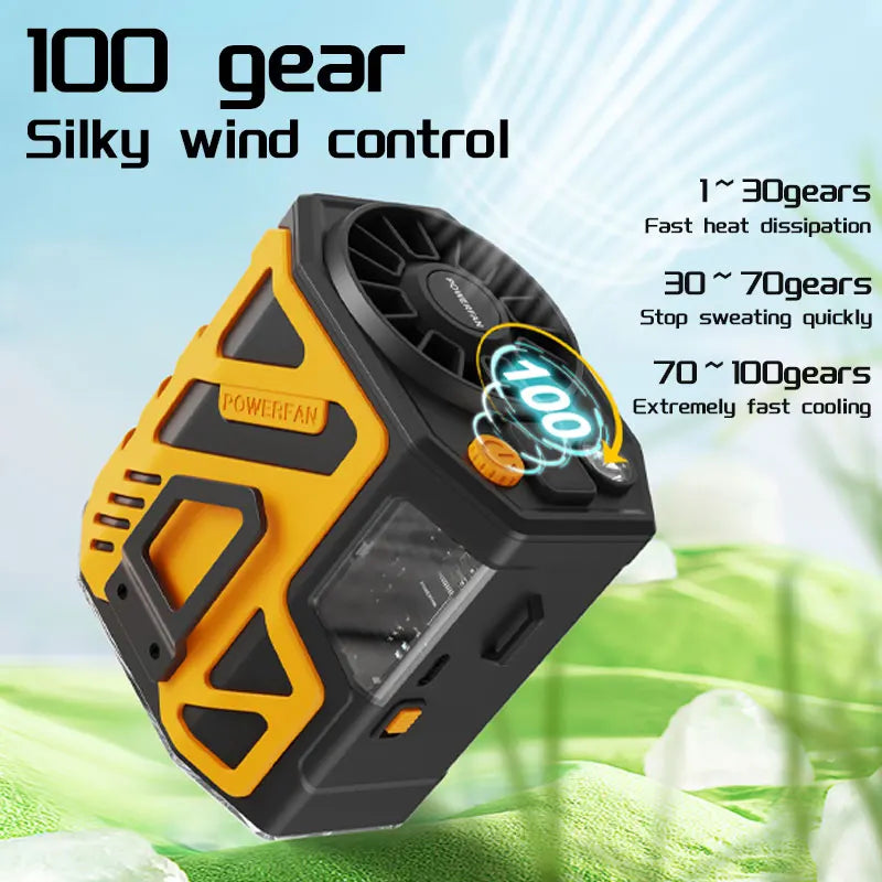 Outdoor Leisure And Work Waist Mounted Cooling Fan, Compact And Portable, With High Wind Power, Long Endurance, And Flashlight