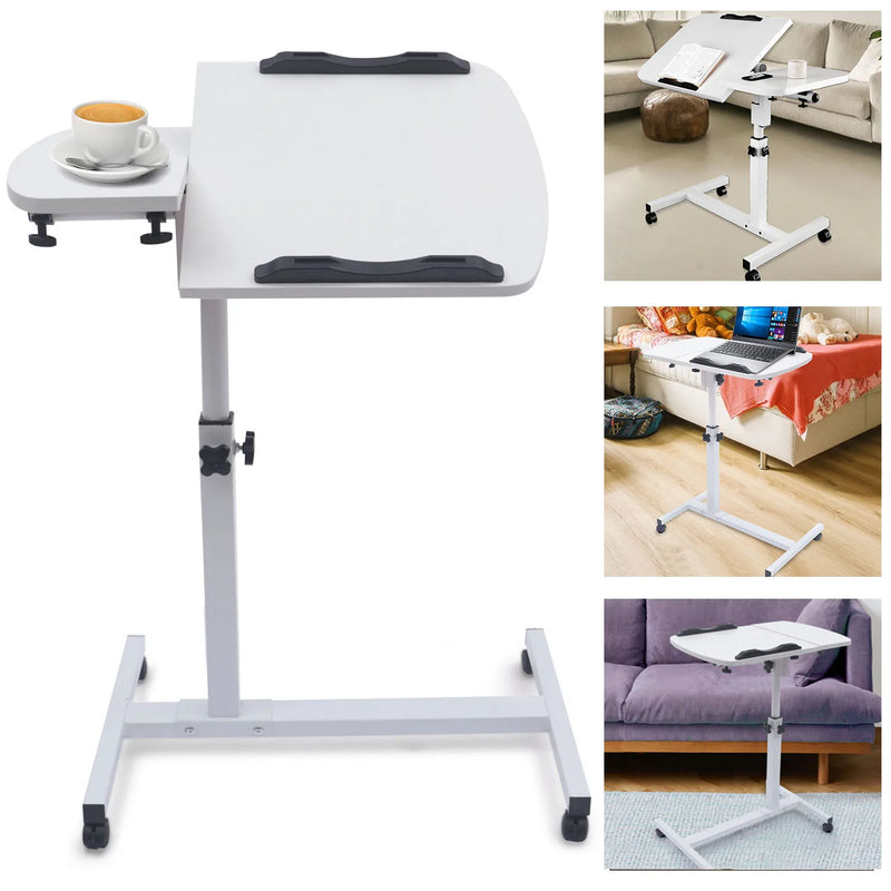Height Adjustable Computer Table with Wheels Computer Trolley Side Table Bed Table Computer Desk Sofa Table for Home Office