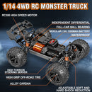 Rc Car 1/14 All Terrain RC Cars for Adults & Boys, 4WD Off-Road RC Truck High-Speed 40 KM/H Two Batteries And Two Sets of Tires