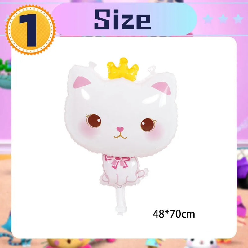 New Gabby Dollhouse Cats Birthday Party Decoration Balloon Pink Cartoon Tableware Backdrop Baby Shower Kids Girls Party Supplies