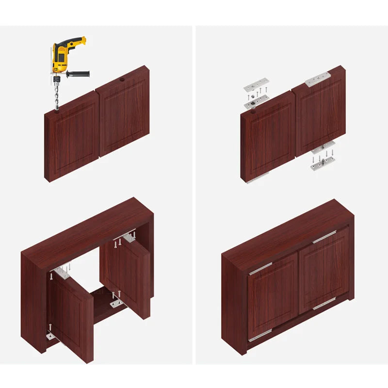 Central and Offset-Axes Rotating Hinge 360 Degree Door Pivot Hinge Concealing Up Down Shaft for Wooden Doors, Stainless Steel