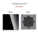 Bingoelec DIY 1/2/3/4 gang Wall Touch Switch Only Crystal Glass Panel 86mm Pearl White Black Golden Grey Glass Frame DIY-Parts