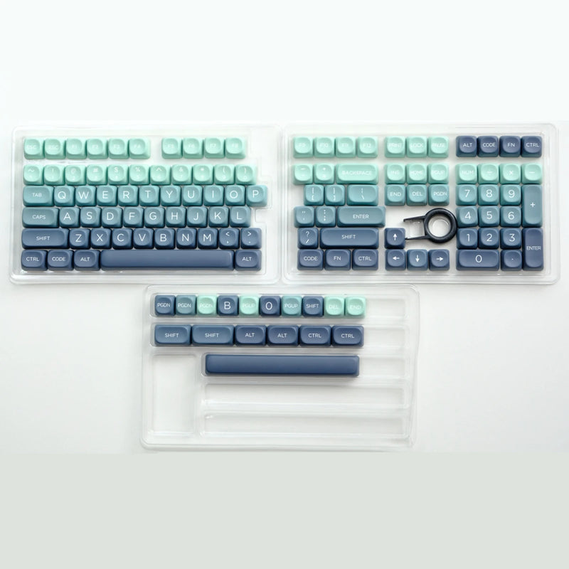 KBCaps Gradient Green Keycaps 126 Keys PBT Dye Sublimation MOA Profile Keycaps For MX Switches Mechanical Keyboard MOA Key Caps