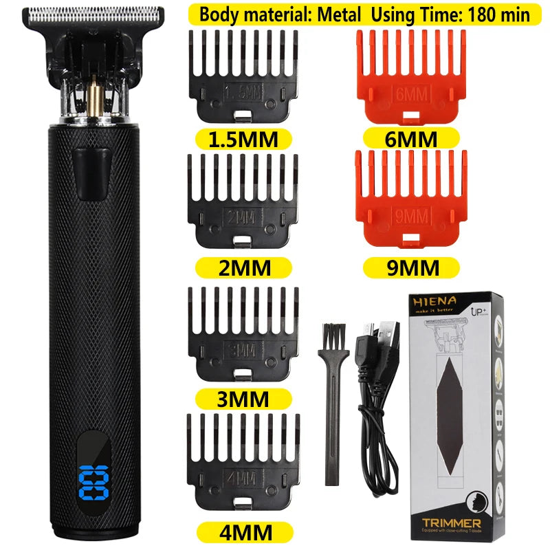 Hair Clipper Light Head Electric Hair Clipper Electric Hair Clipper Oil Head Hair Clipper Carving Mark Razor Factory LCD