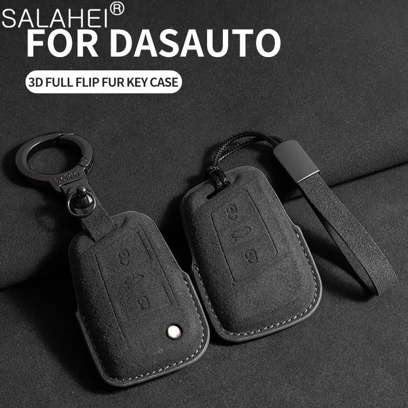 Suede Car Key Case Cover Fob For VW Volkseagen Polo Golf Magotan Beetle Tiguan Passat 2017 Skoda Superb Kodiaq Octavia Accessory