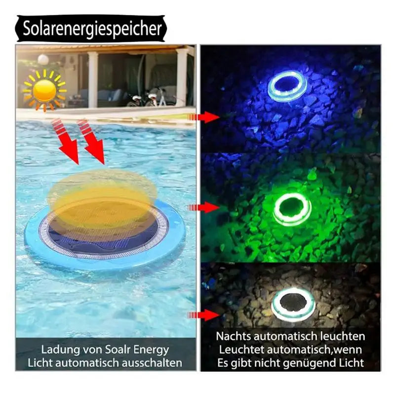 Solar Floating Pool Light Upgraded Waterproof Swimming Pool Lamp Outdoor Decorative Light Blue LED Floating Garden Pool Light