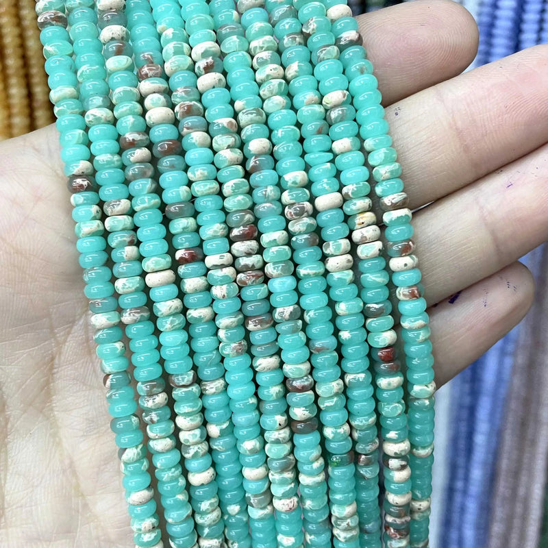 Natural Agates Tiger Eye Chalcedony Jades Stone Round Rondelle Spacer Beads For Jewelry Making Diy Bracelet Accessories 2X4mm