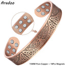 ARADOO Tree of Life Pure Copper Magnetic Bracelets with 18Pcs 3500 Gauss Strong Neodymium Magnets Cuff Bangle Jewelry Gift