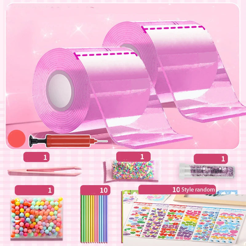 PET Nano Glue DIY Blow Bubble Nano Tape Nano Glue Double Sided Tape Nano Tape Sticky Ball Tape DIY Crafts Tape Toys Kids