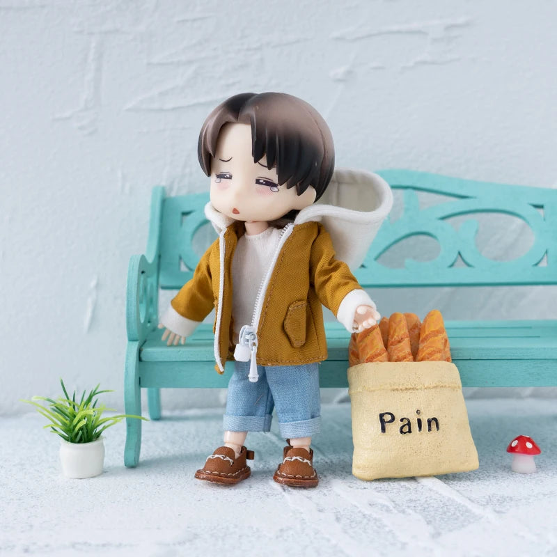 Ob11 Doll Clothing Casual Hooded Pocket Jacket Trench Coat Dolls Casual Pants For Obitsu11, Gsc, Ymy, Ufdoll, P9, 1/12bjd Doll