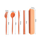 4In1 Wheat Straw Dinnerware Set Fork Spoon Knife Set Travel Picnic Camping with Case Eco Friendly Portable Tableware Cutlery Set