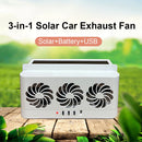 Solar Powered Car Radiator Cooling Fan with 3 Air Outlets Car Window Air Vent Fan USB Powered Auto Ventilation Fan for All Cars