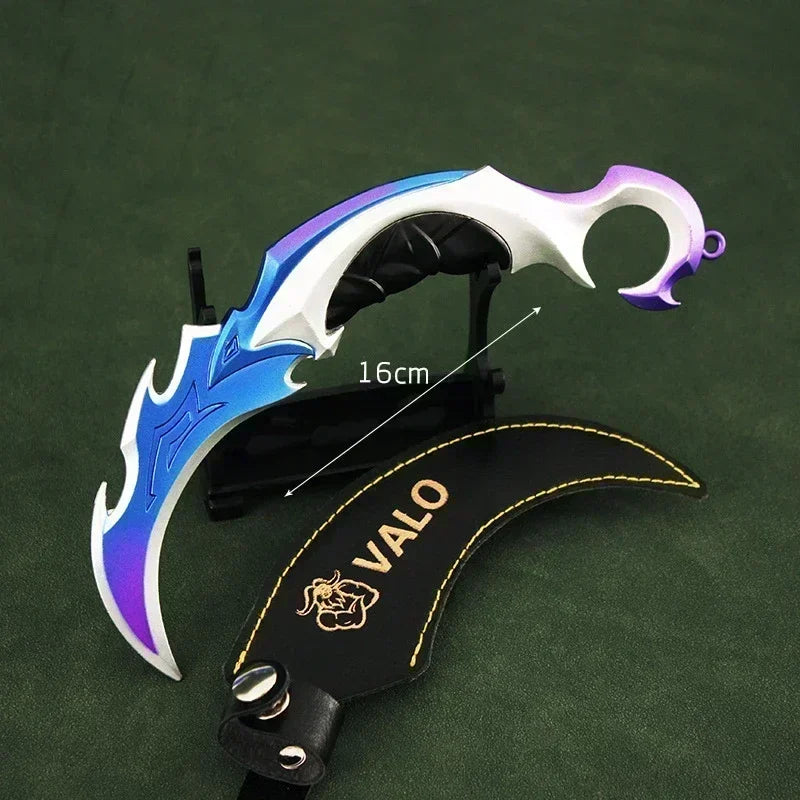 16cm Valorant Karambit Prime Reaver Weapon Model Metal Uncut Toys Claw Knife Sword Cosplay Game Peripherals Boys Gifts