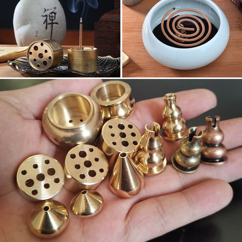 Mine-hole Incense Holder Incense Plate Incense Stick Teahouse Zen Buddhist Supplies Brass Incense Burner Gourd Water Drop Shape